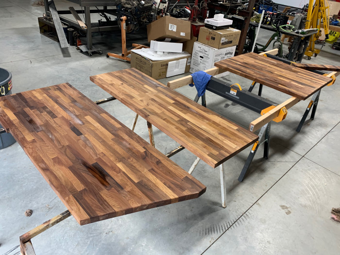 Staining countertop blocks